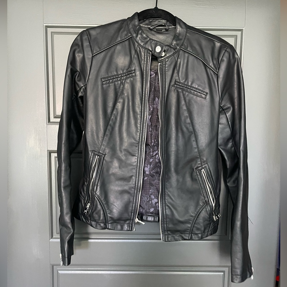 Black leather jacket